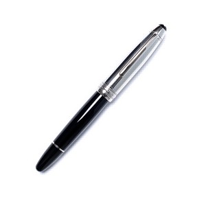 Stilografica Montblanc Dou&egrave; Legrand, corpo lacca nera, cappuccio acciaio. Foto prodotto